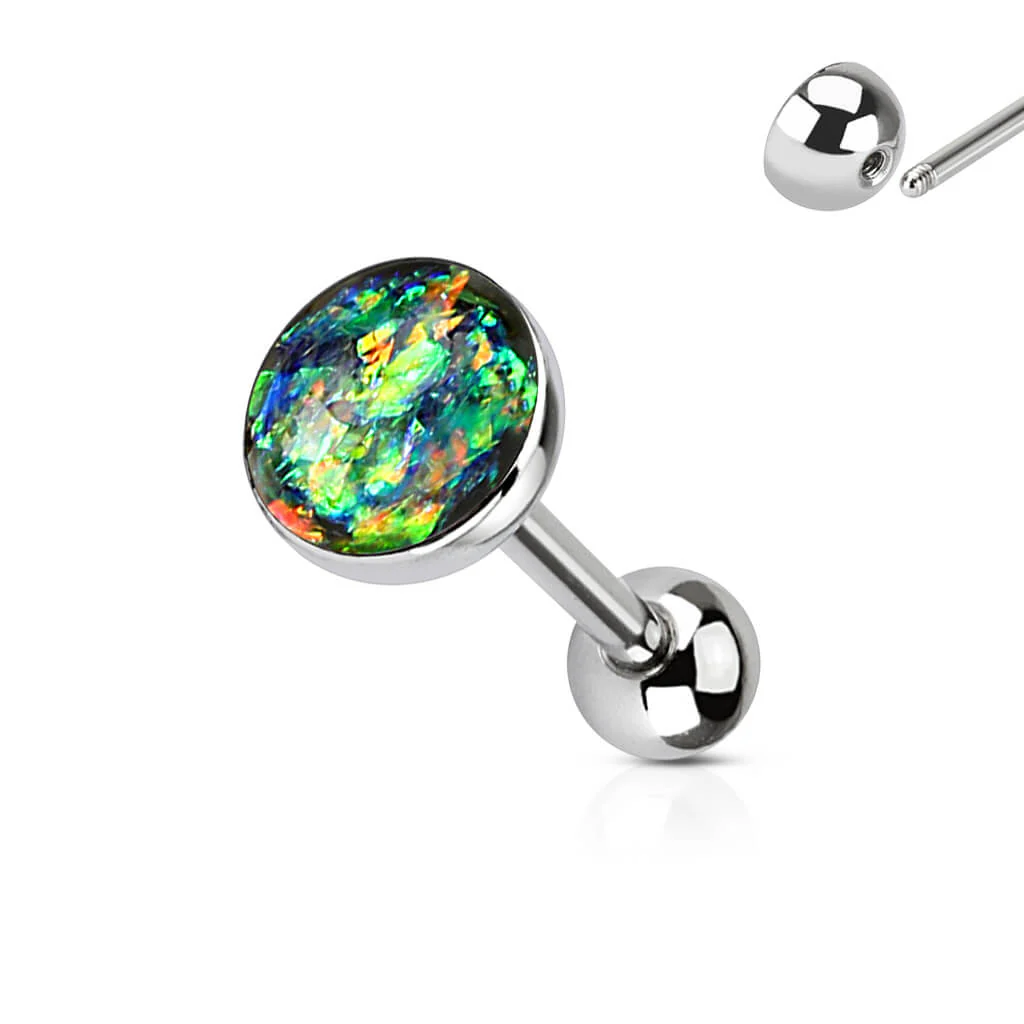 Zungenpiercing Zagenfassung Opal Glitzer - Image 4