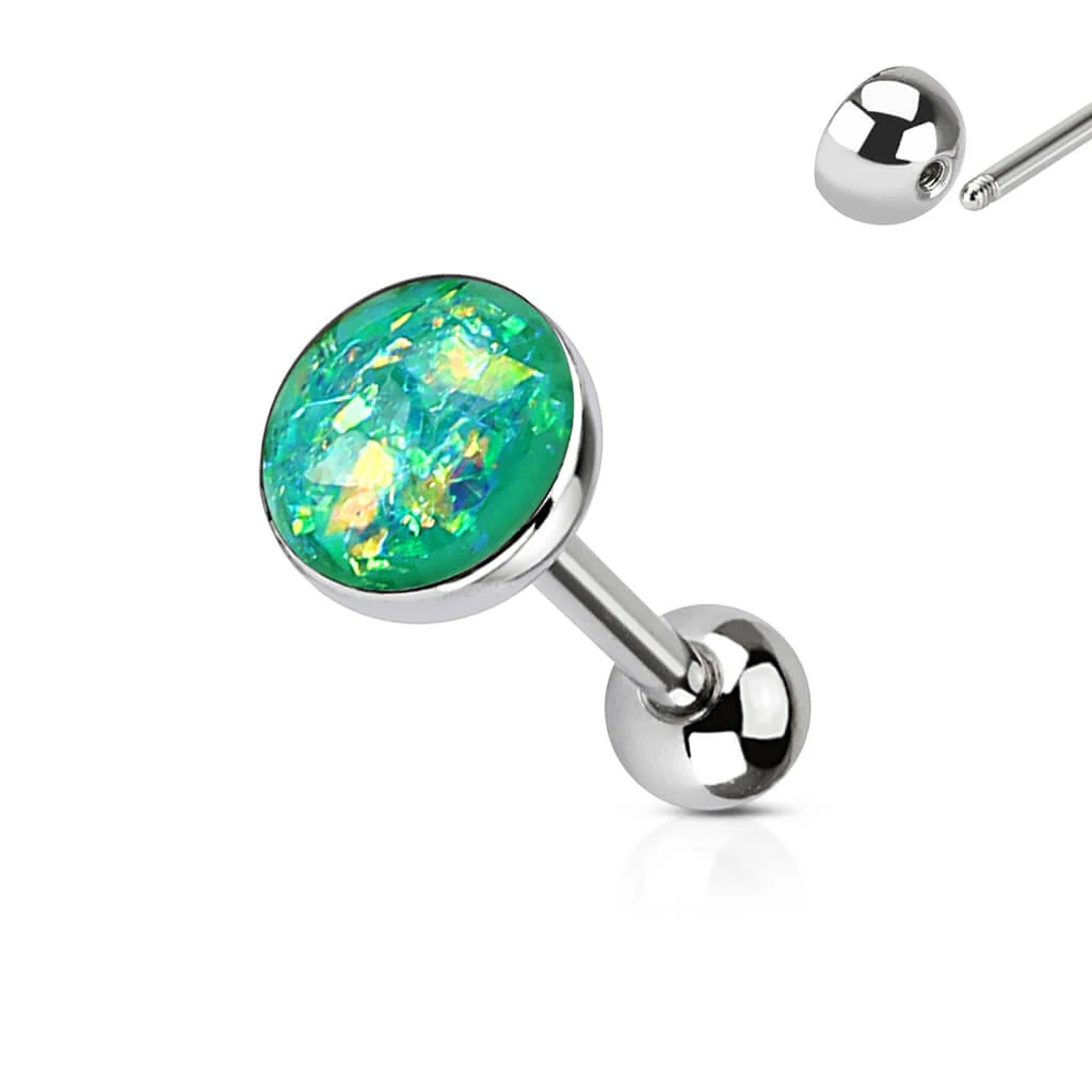 Zungenpiercing Zagenfassung Opal Glitzer - Image 5