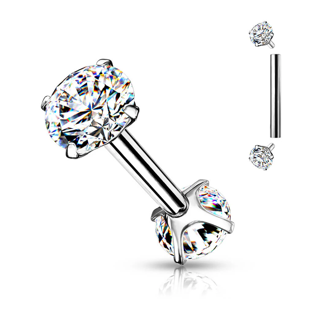 Barbell Kugel 2 Zirkonia Innengewinde - Image 2