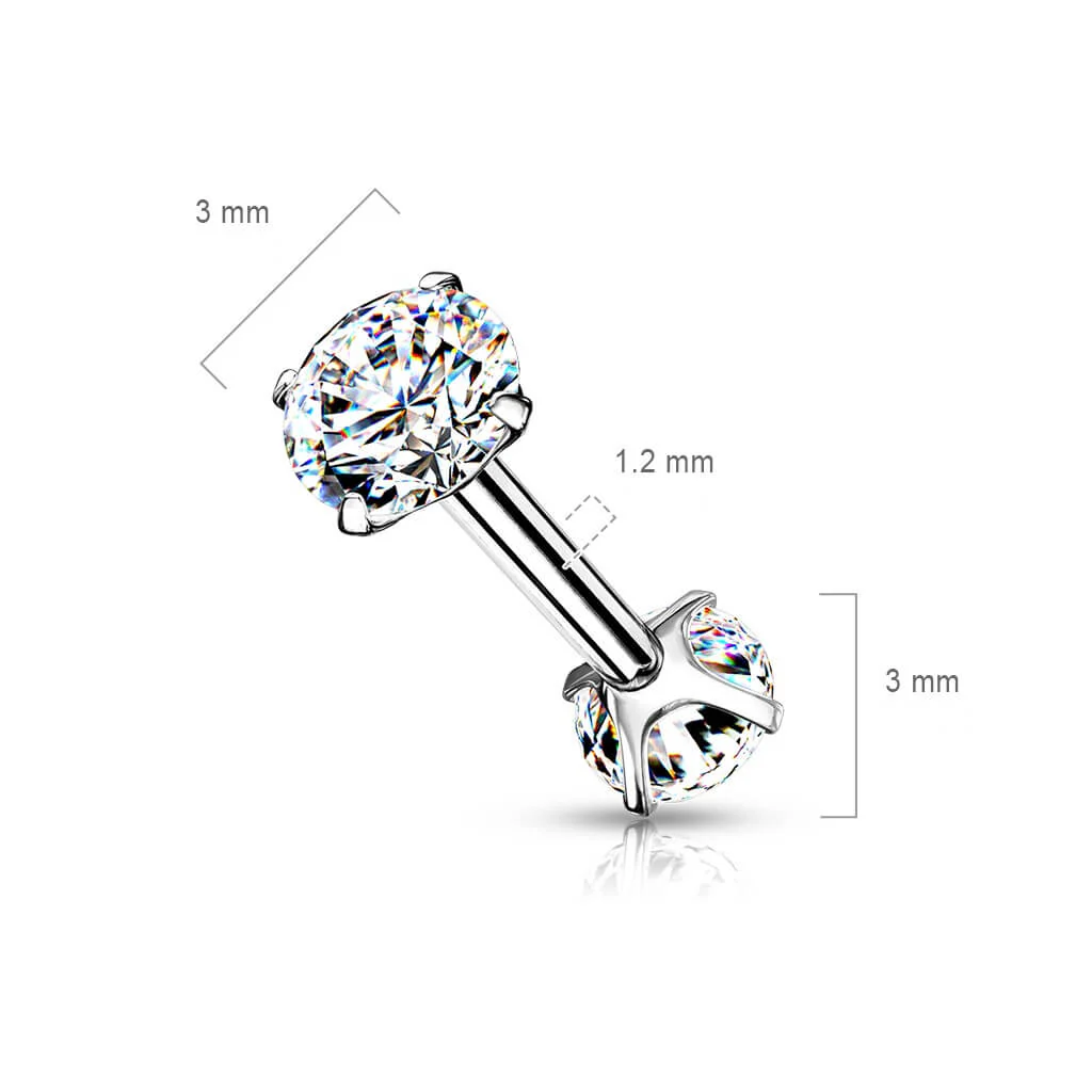 Barbell Kugel 2 Zirkonia Innengewinde - Image 9