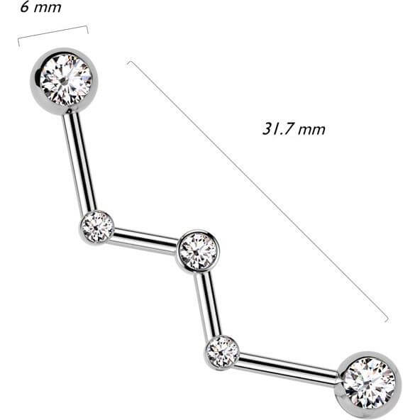 Industrial Barbell Zirkonia Zargenfassung - Image 2