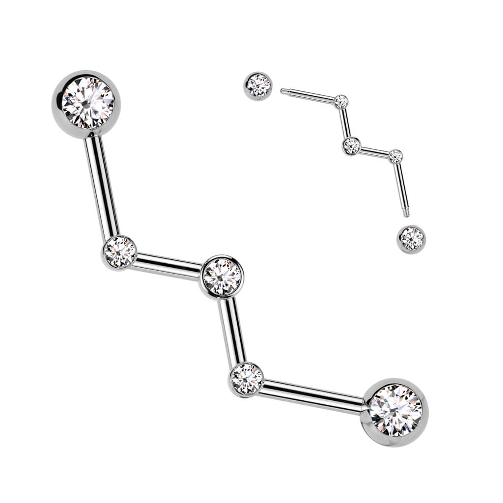 Industrial Barbell Zirkonia Zargenfassung - Image 3