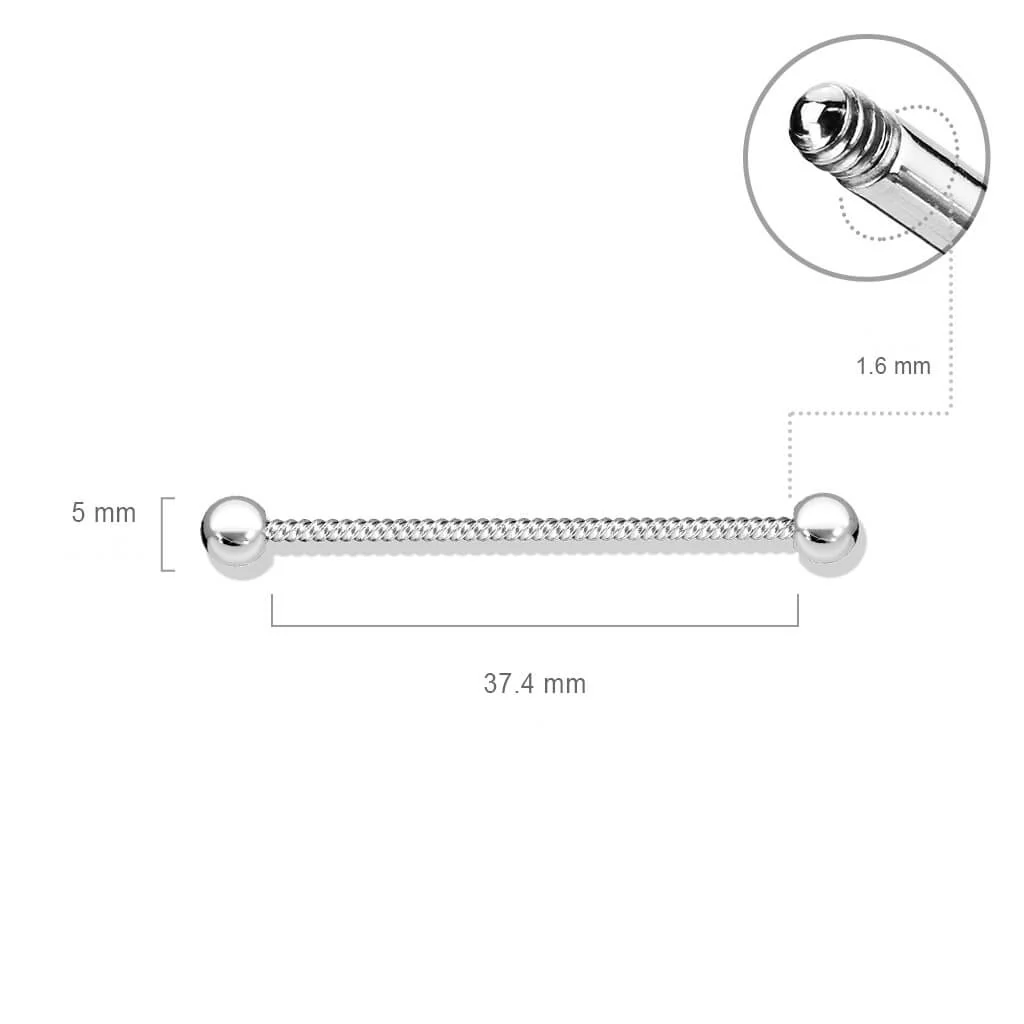 Industrial Barbell Kugel Silber Seil - Image 3