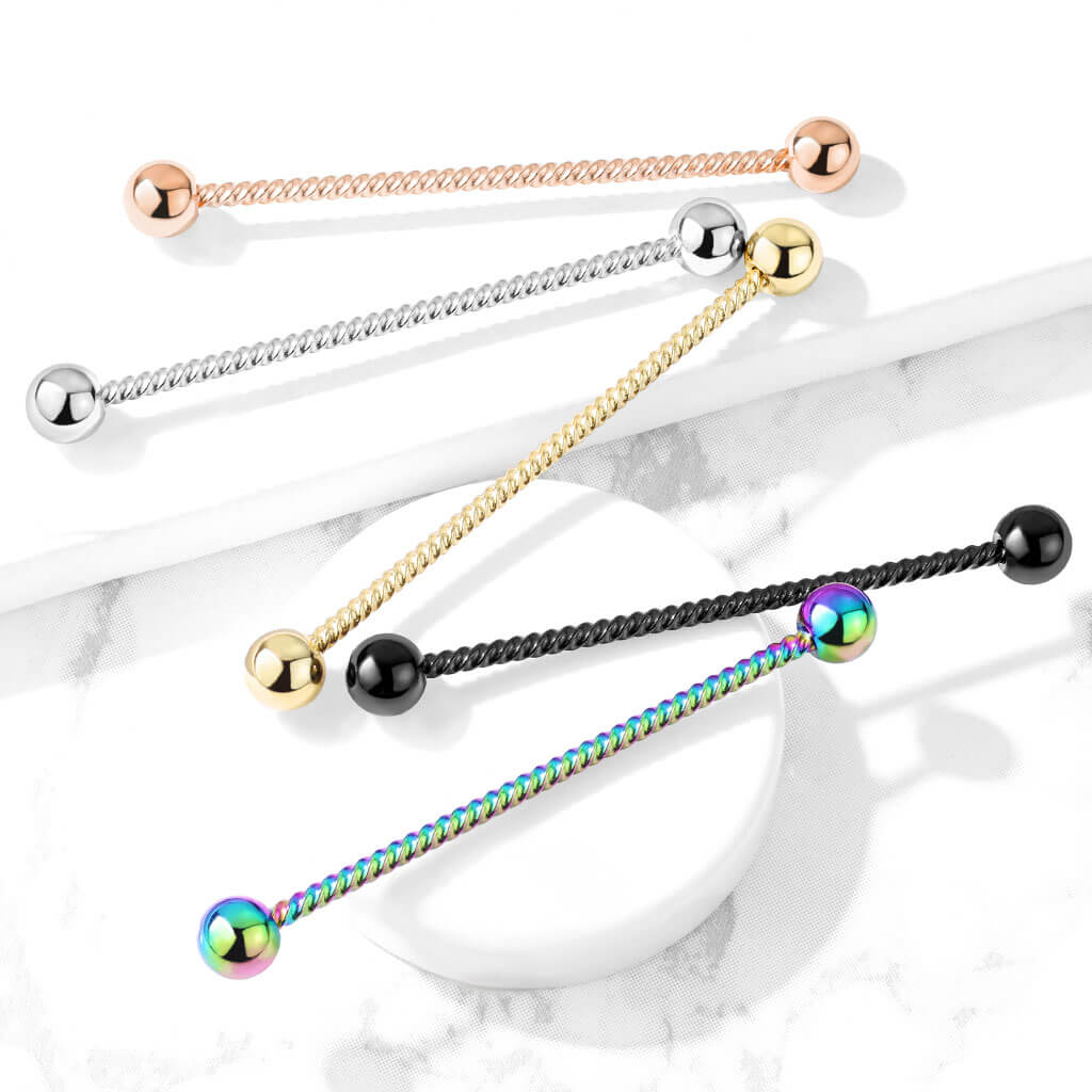 Industrial Barbell Kugel Silber Seil - Image 9