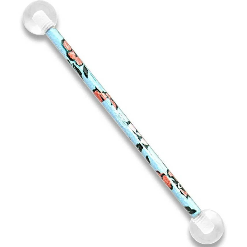 Industrial Barbell Blumenmuster Kugel Acryl