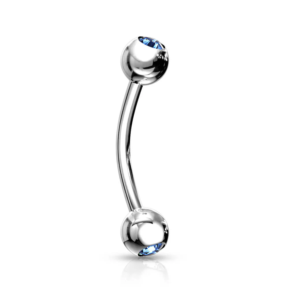 Augenbrauenpiercing Kugel Silber Zirkonia - Image 10