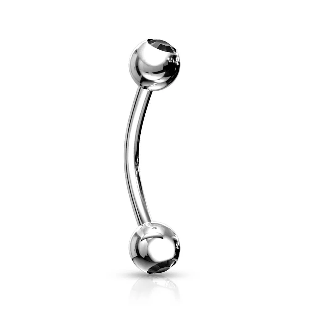 Augenbrauenpiercing Kugel Silber Zirkonia - Image 9