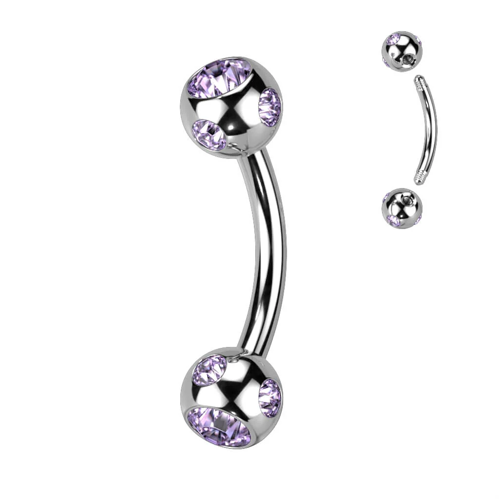 Augenbrauenpiercing Kugel Silber Zirkonia - Image 13