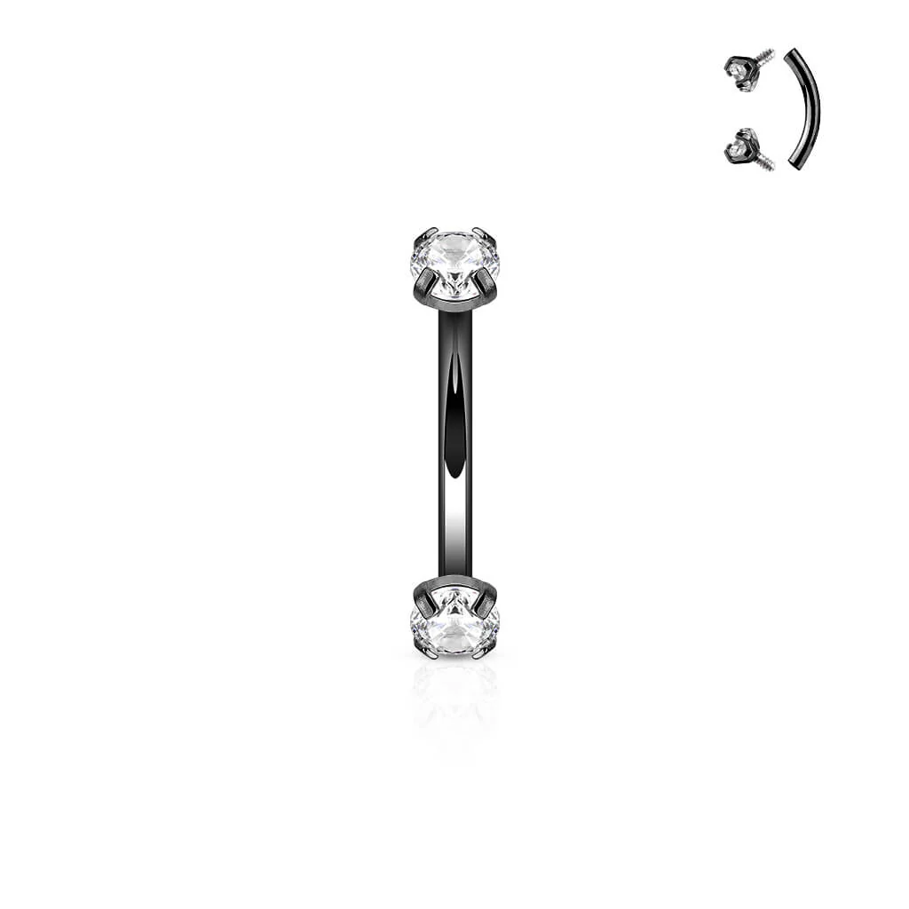 Augenbrauenpiercing Zirkonia Innengewinde - Image 3