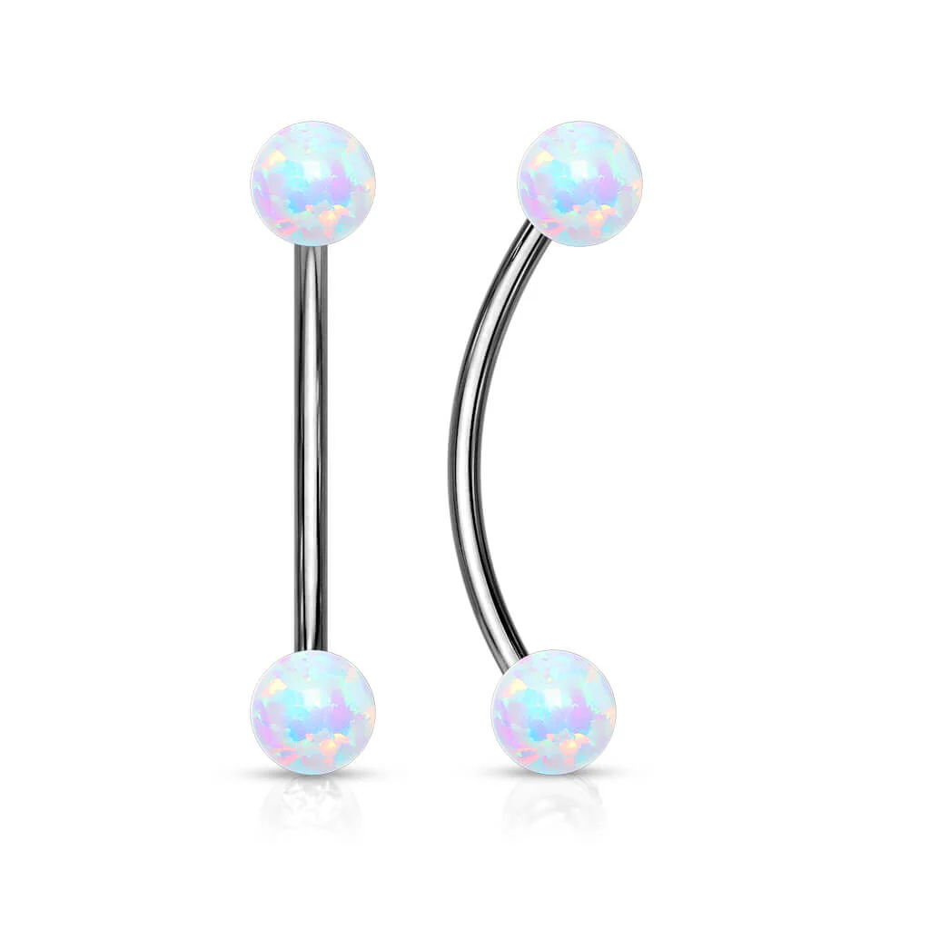 Curved Barbell Kugel Opal - Image 4