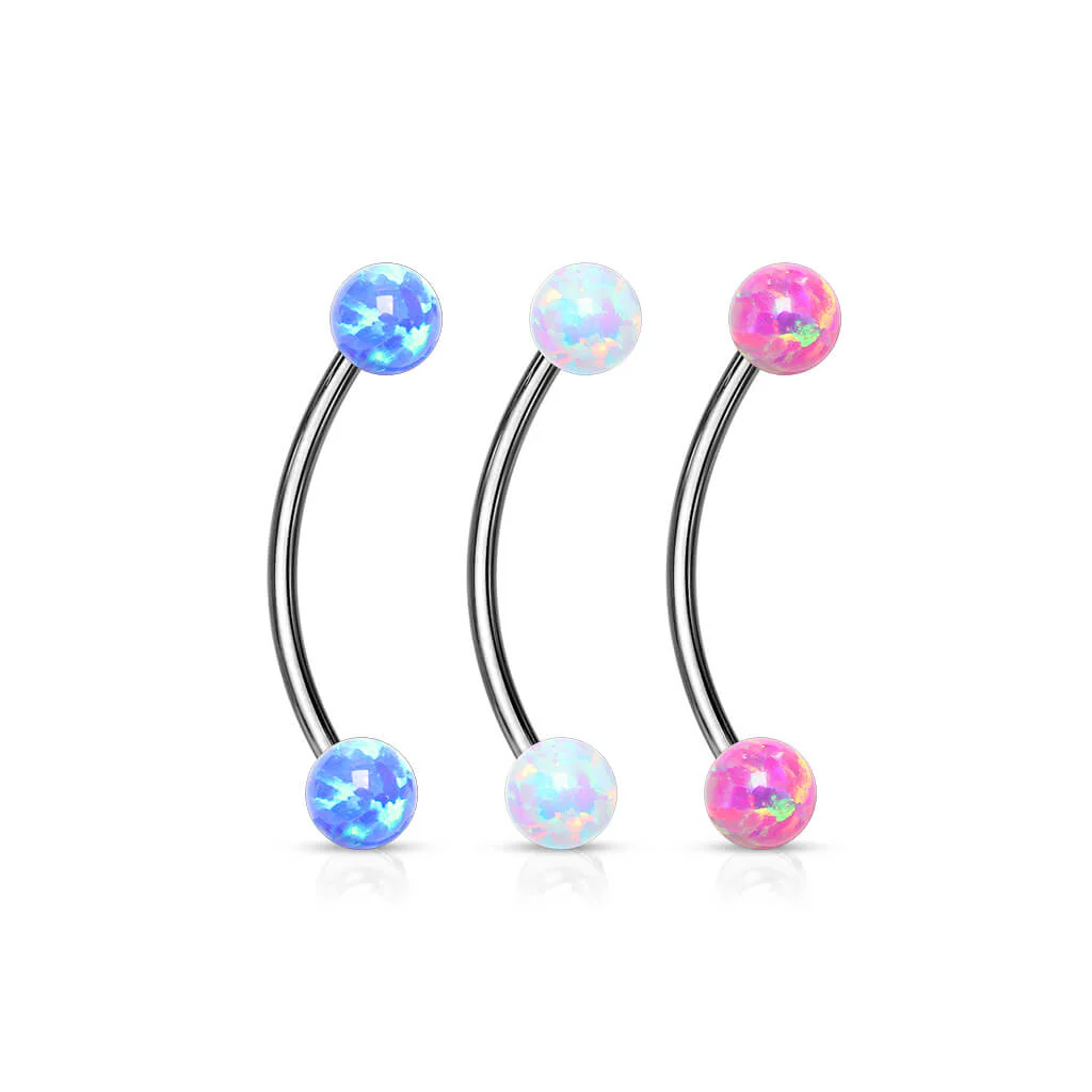 Curved Barbell Kugel Opal - Image 5