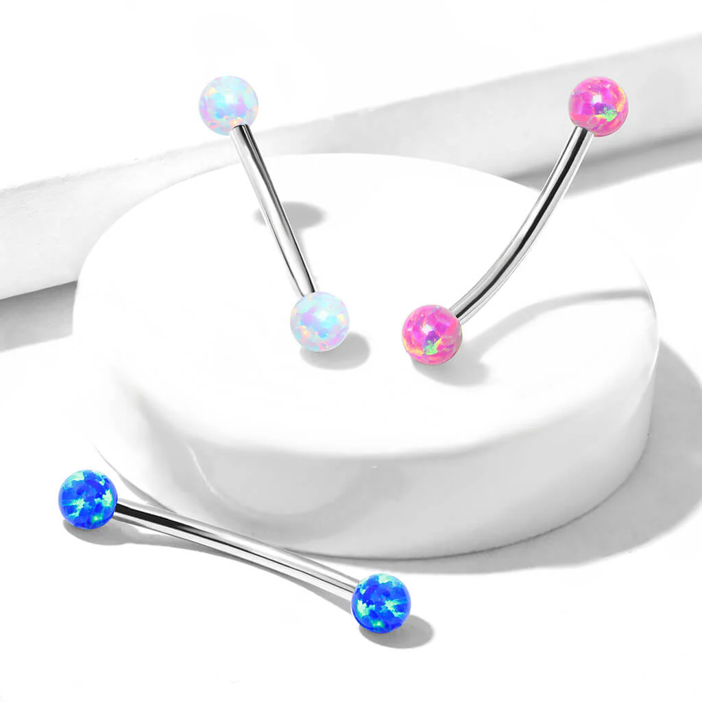 Curved Barbell Kugel Opal - Image 8