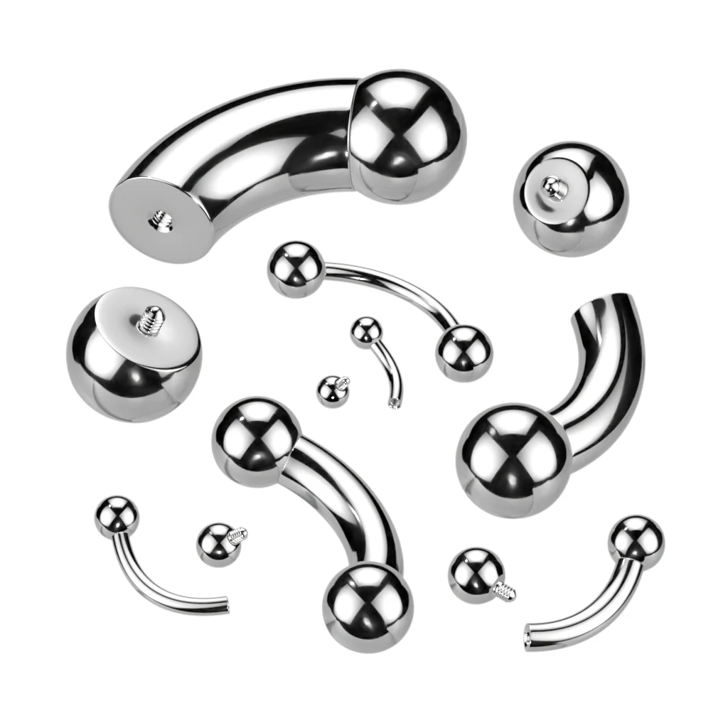Curved Barbell Kugel Silber Innengewinde - Image 2