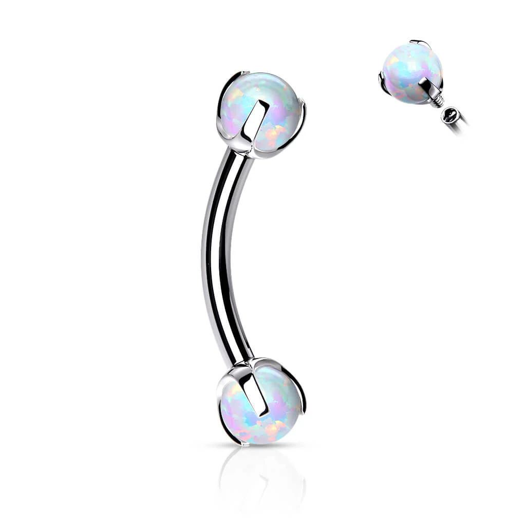 Augenbrauenpiercing Kugel Opal Innengewinde - Image 10