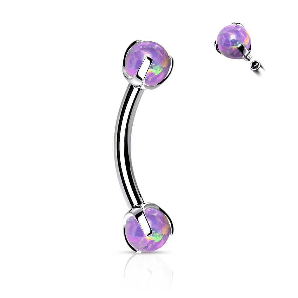 Augenbrauenpiercing Kugel Opal Innengewinde - Image 11