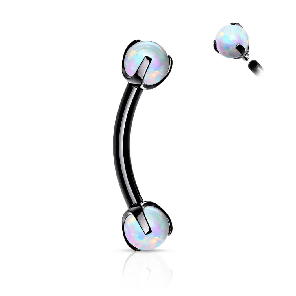 Augenbrauenpiercing Kugel Opal Innengewinde - Image 4