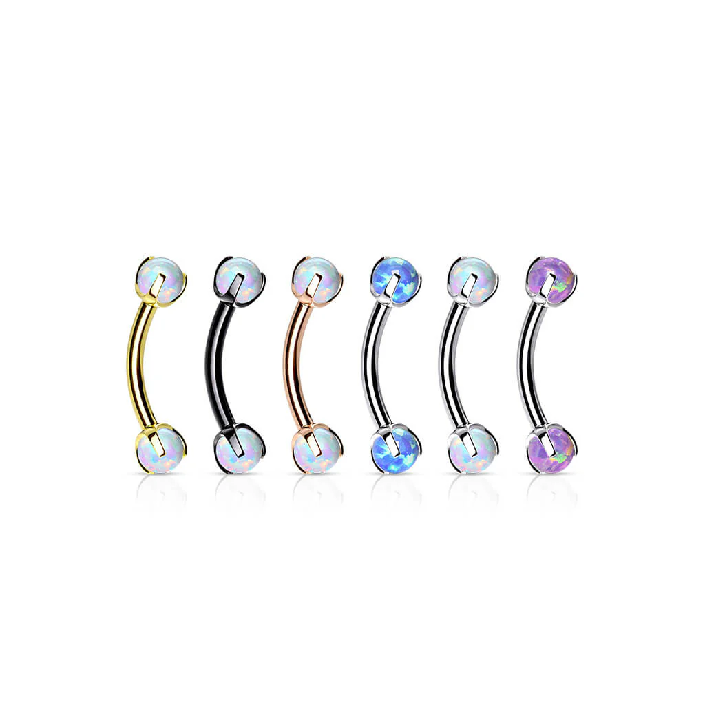 Augenbrauenpiercing Kugel Opal Innengewinde - Image 5