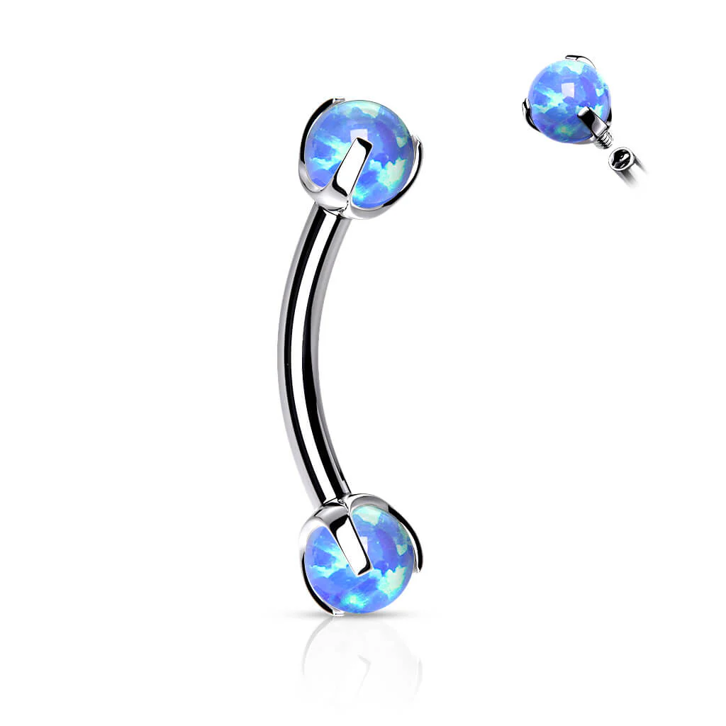 Augenbrauenpiercing Kugel Opal Innengewinde - Image 8