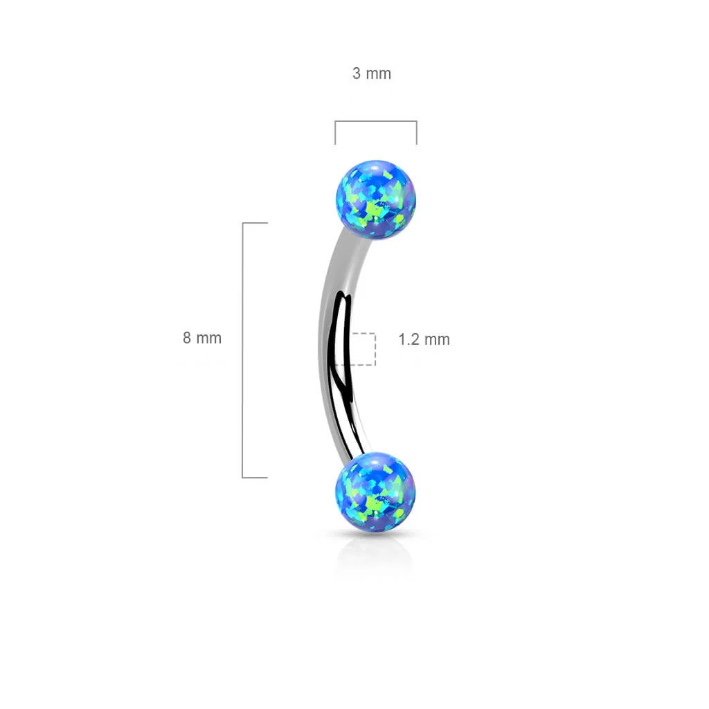 Augenbrauenpiercing Kugel Opal Innengewinde - Image 3