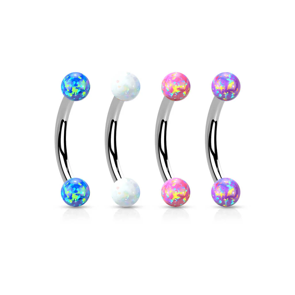 Augenbrauenpiercing Kugel Opal Innengewinde - Image 5