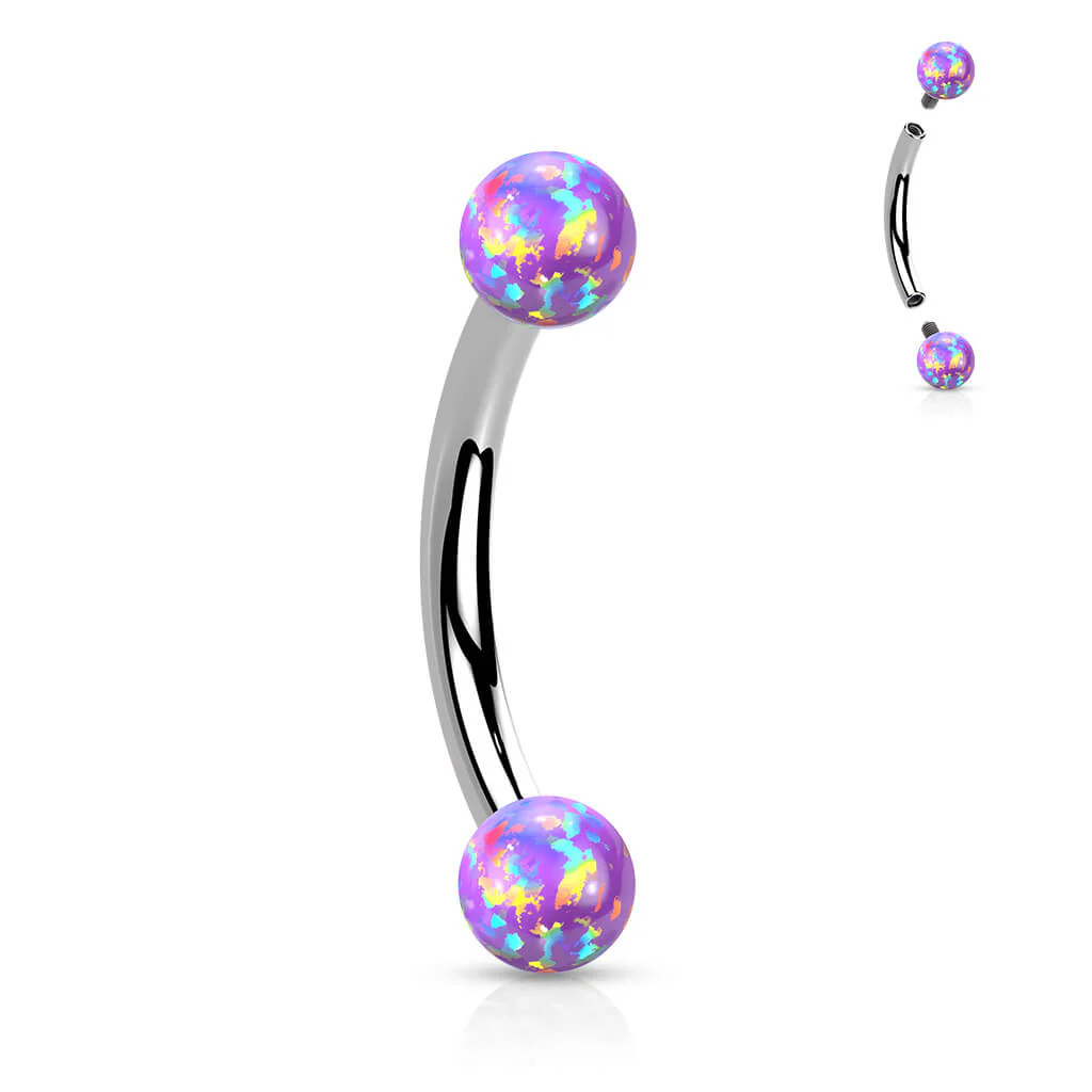 Augenbrauenpiercing Kugel Opal Innengewinde - Image 8