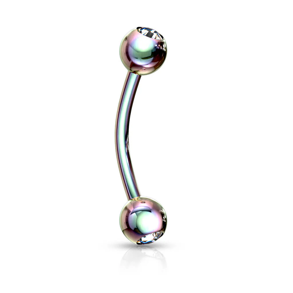 Augenbrauenpiercing Kugel Zirkonia Titan PVD - Image 10