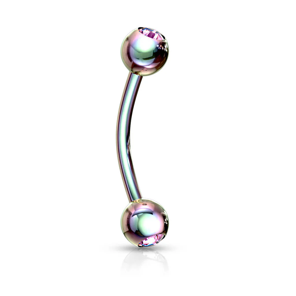 Augenbrauenpiercing Kugel Zirkonia Titan PVD - Image 11