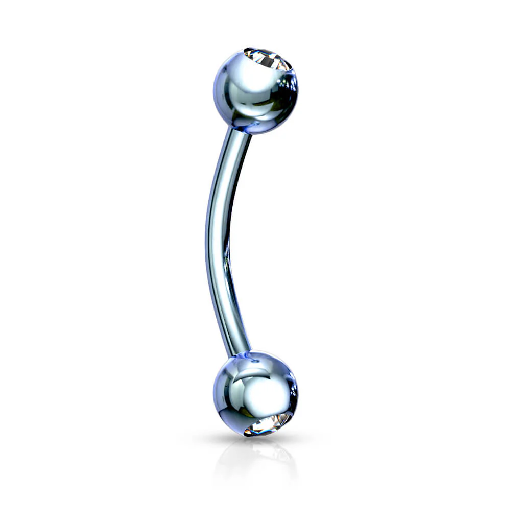 Augenbrauenpiercing Kugel Zirkonia Titan PVD - Image 12