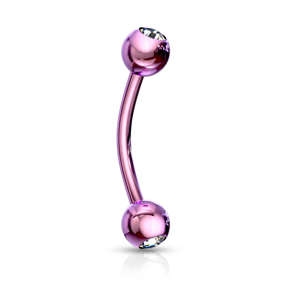 Augenbrauenpiercing Kugel Zirkonia Titan PVD - Image 4