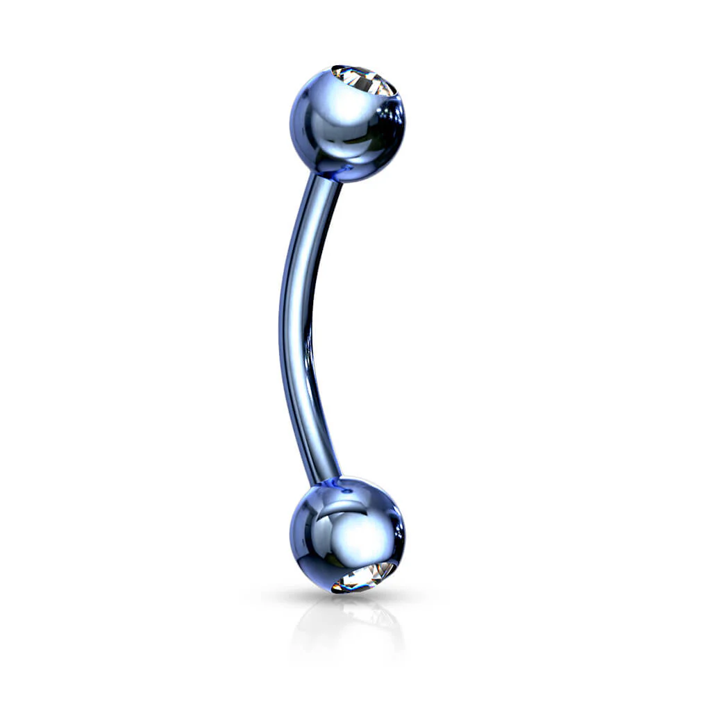 Augenbrauenpiercing Kugel Zirkonia Titan PVD - Image 5
