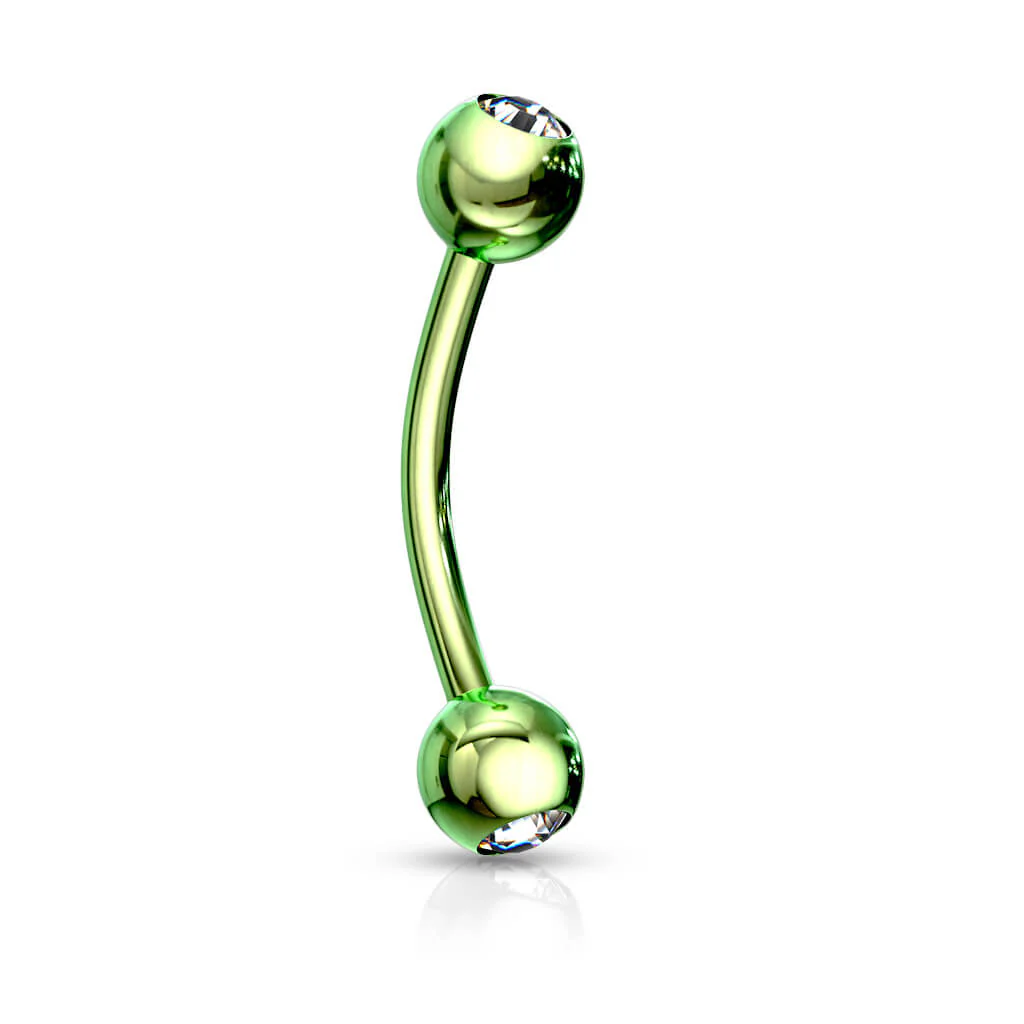 Augenbrauenpiercing Kugel Zirkonia Titan PVD - Image 6