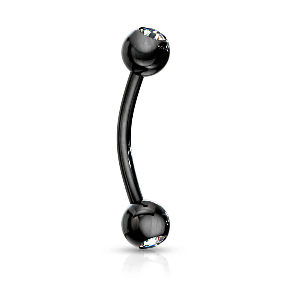 Augenbrauenpiercing Kugel Zirkonia Titan PVD - Image 8