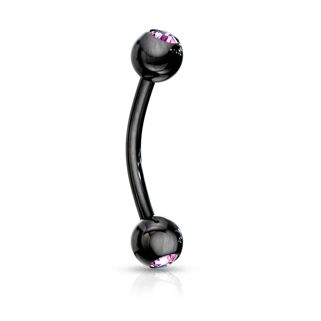 Augenbrauenpiercing Kugel Zirkonia Titan PVD - Image 9