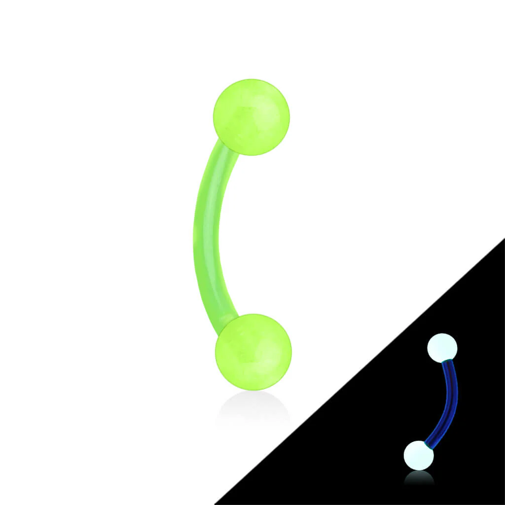 Akryl Augenbrauenpiercing Acryl Kugel Glow in the Dark - Image 2