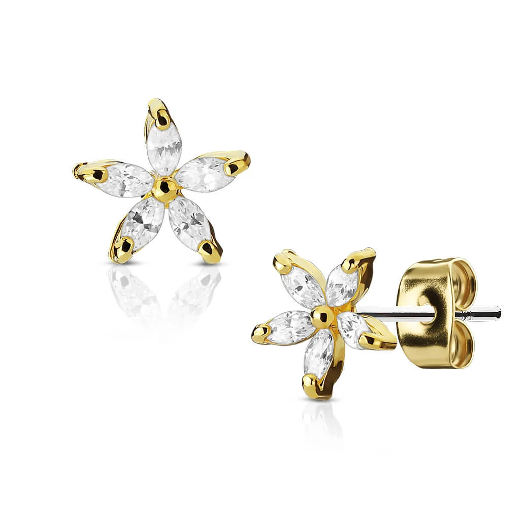 Ohrstecker Blume Zirkonia - Image 4