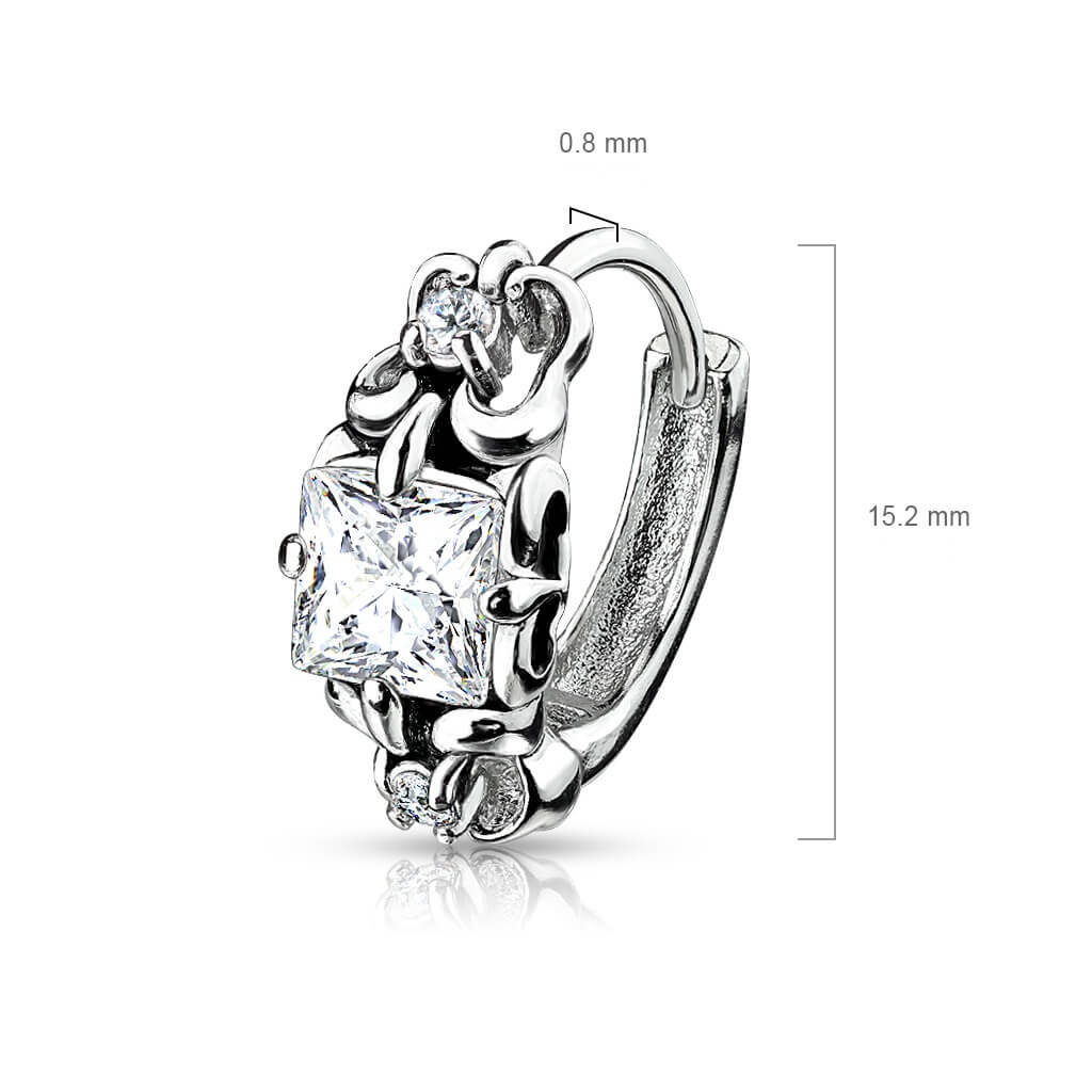 Ohrring Silber Zirkonia Clicker - Image 3