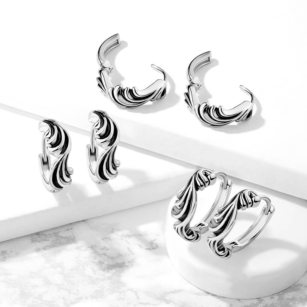 Ohrring Wellen Silber Clicker - Image 4