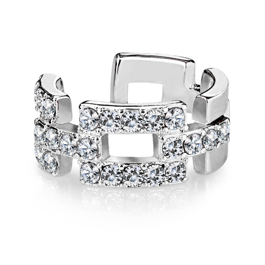 Earcuff Ear Cuff Quadrat Zirkonia Biegbar - Image 2