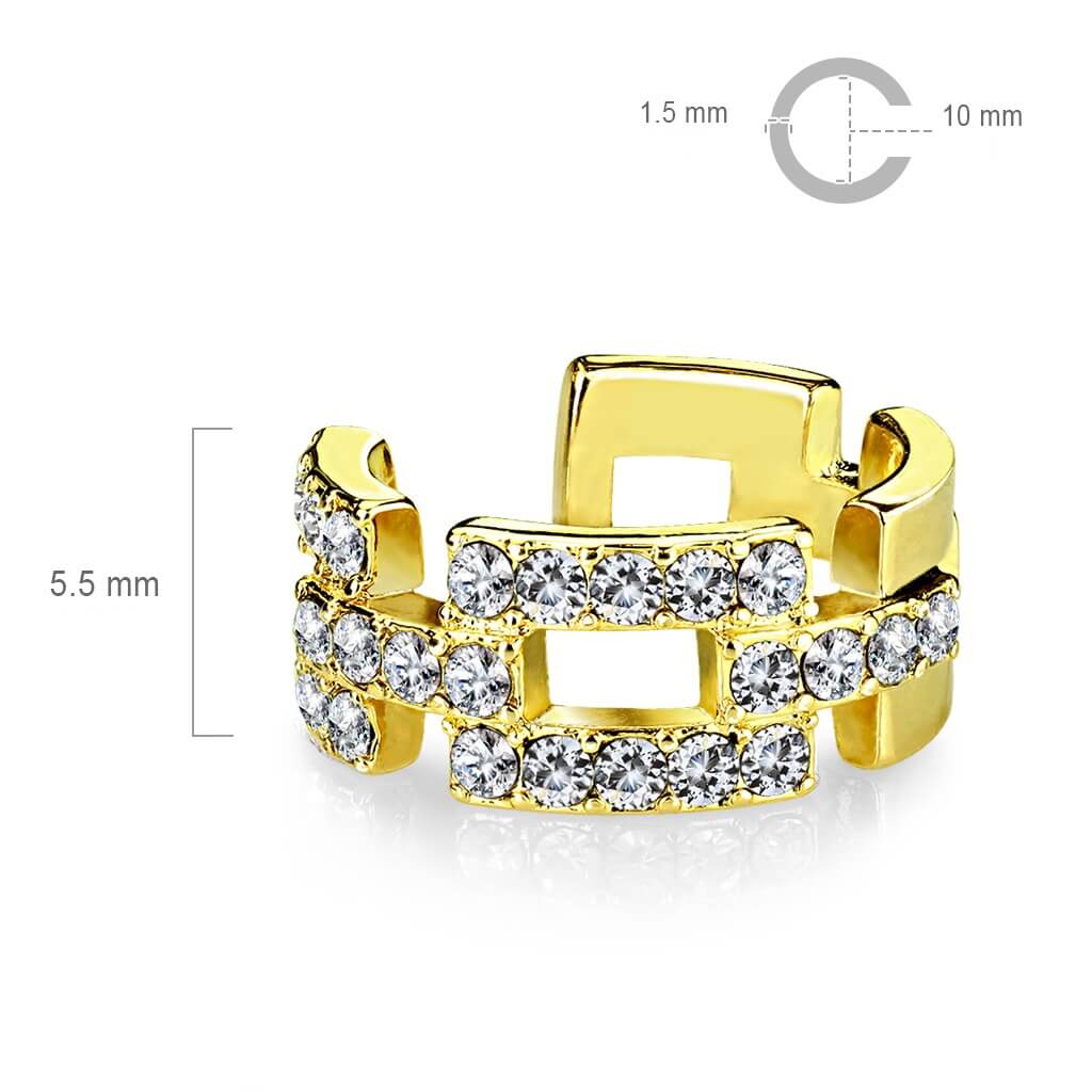 Earcuff Ear Cuff Quadrat Zirkonia Biegbar - Image 3