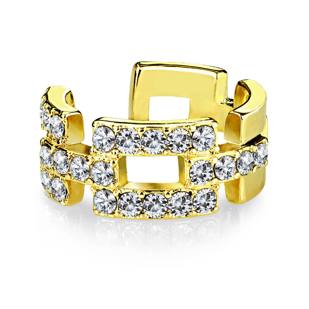 Earcuff Ear Cuff Quadrat Zirkonia Biegbar - Image 4