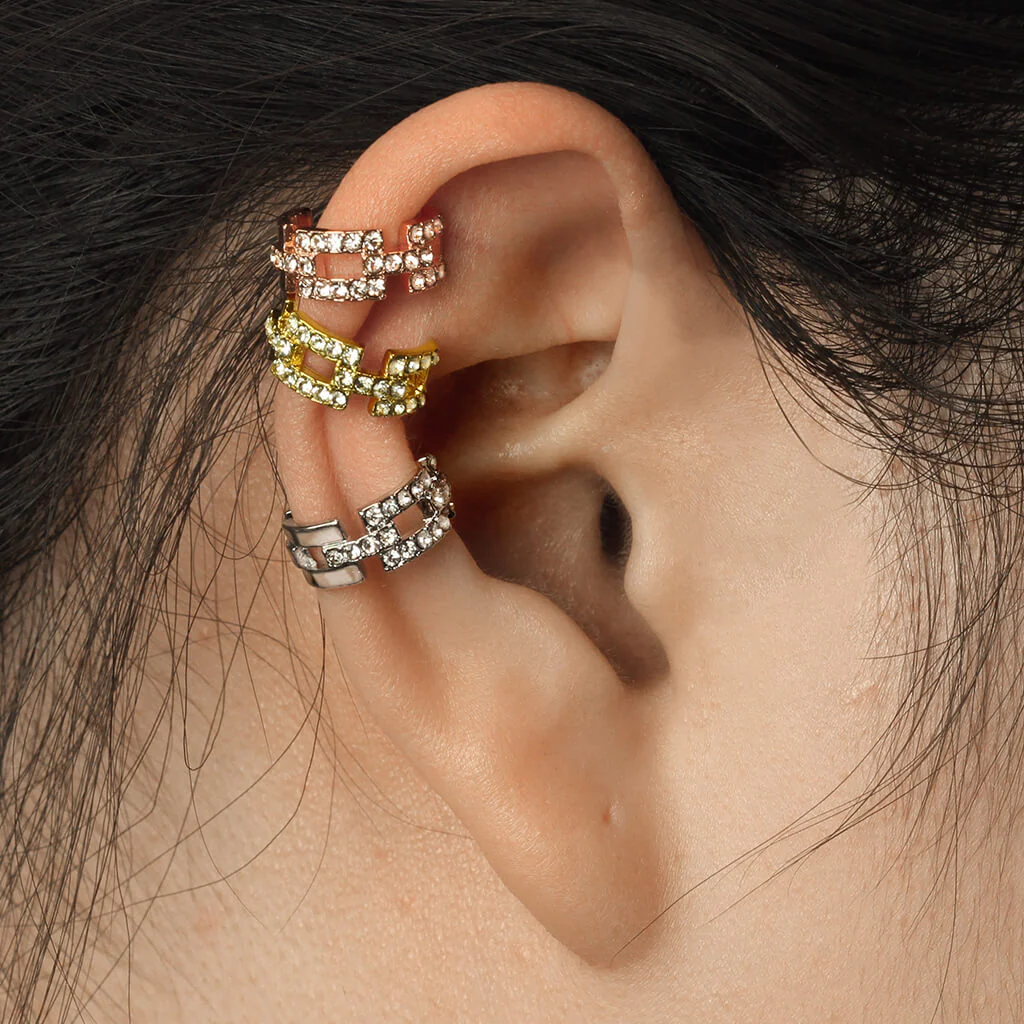 Earcuff Ear Cuff Quadrat Zirkonia Biegbar - Image 6