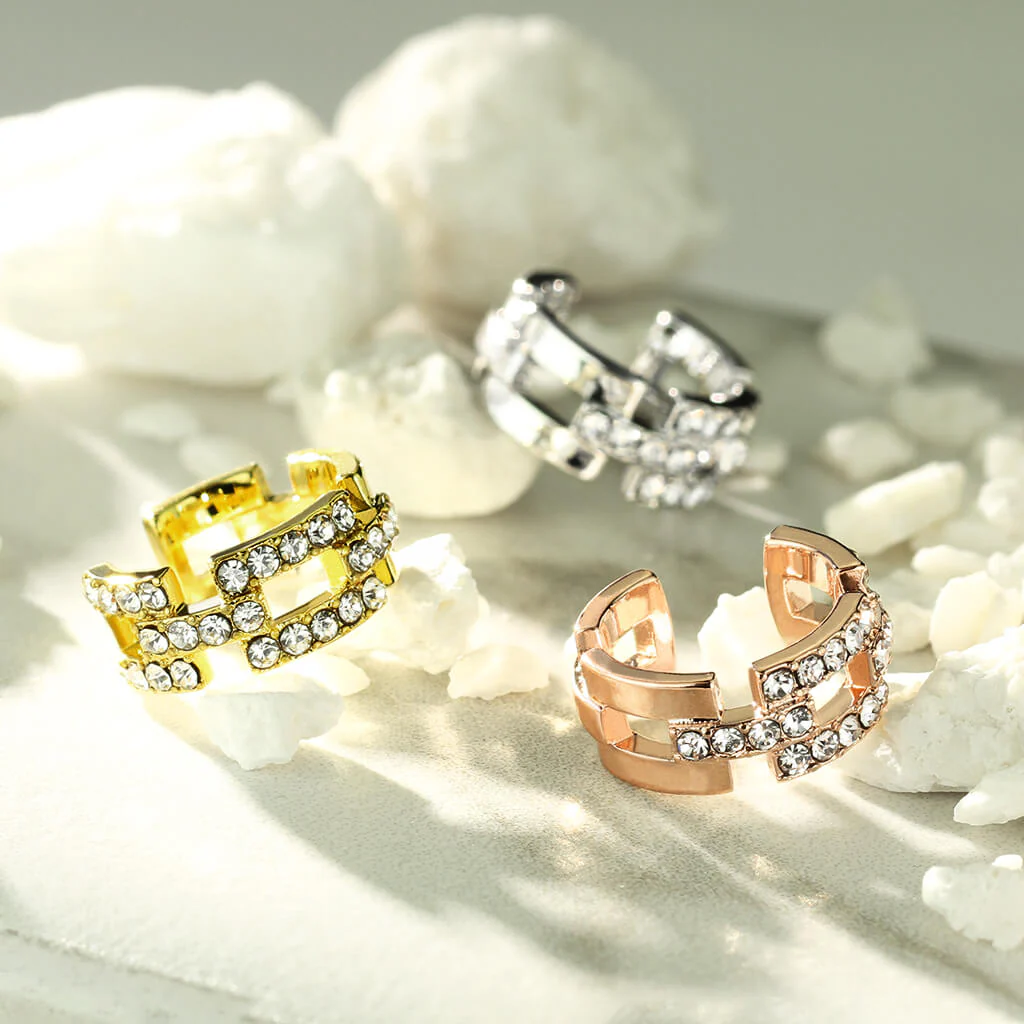 Earcuff Ear Cuff Quadrat Zirkonia Biegbar - Image 7