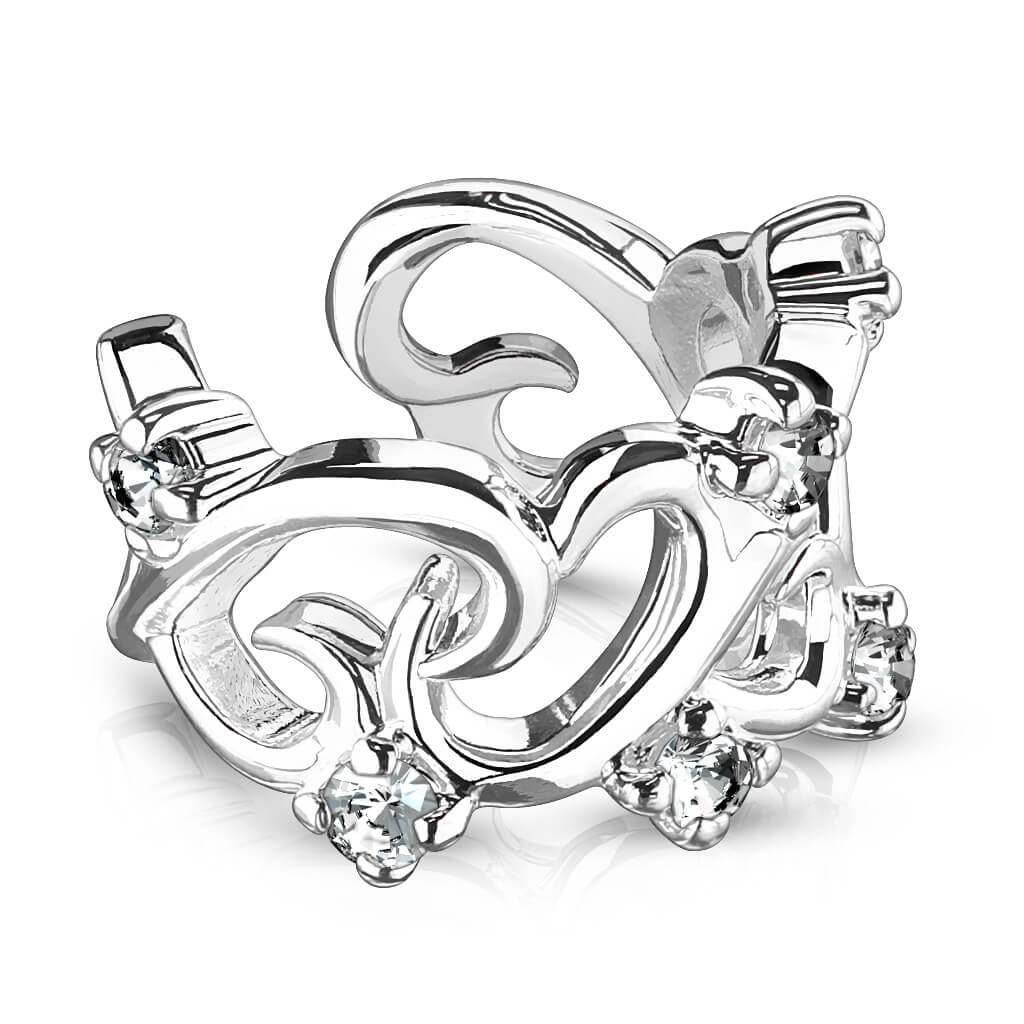 Earcuff Ear Cuff Herz Zirkonia Biegbar - Image 2