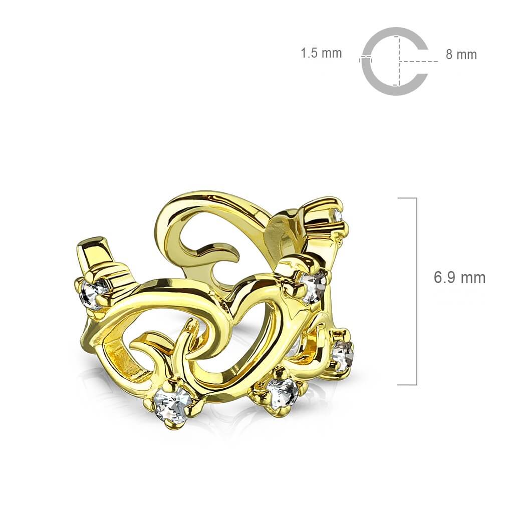 Earcuff Ear Cuff Herz Zirkonia Biegbar - Image 3