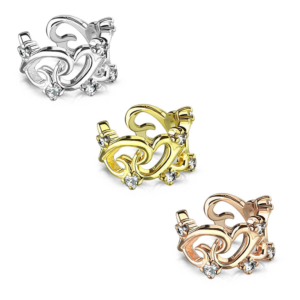 Earcuff Ear Cuff Herz Zirkonia Biegbar - Image 5
