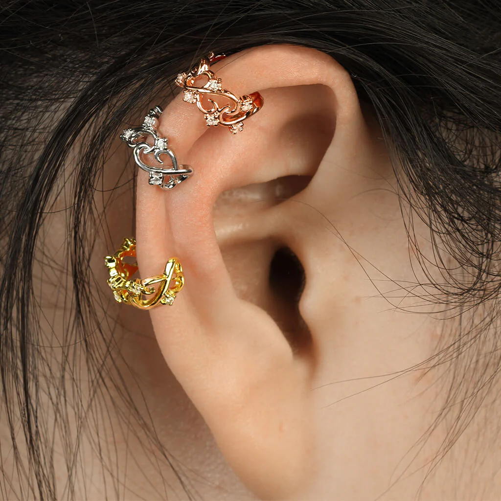 Earcuff Ear Cuff Herz Zirkonia Biegbar - Image 6