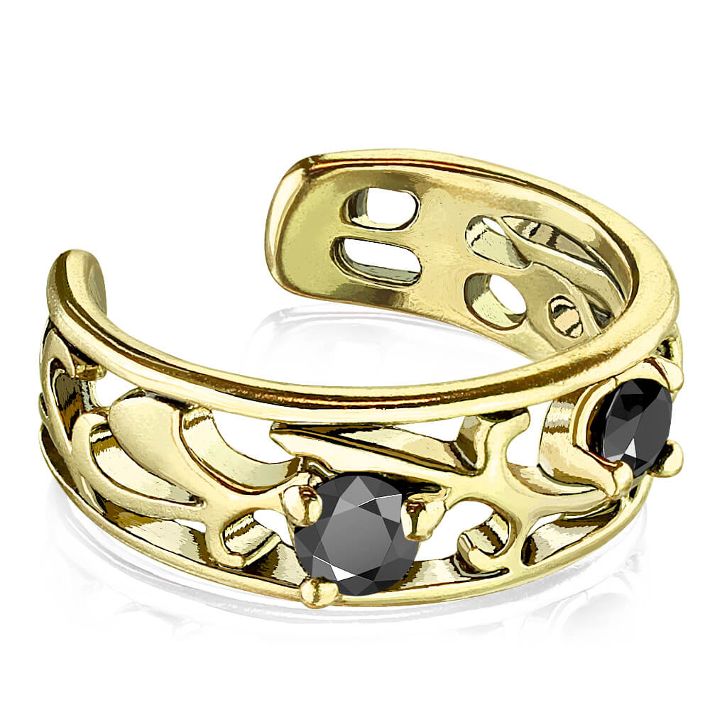 Earcuff Ear Cuff Zirkonia Schwarz Biegbar - Image 2
