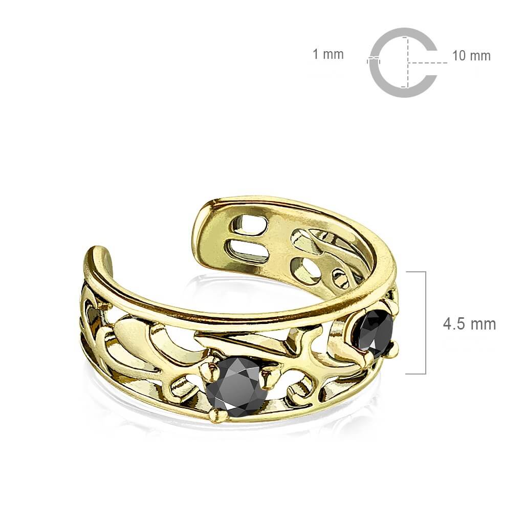 Earcuff Ear Cuff Zirkonia Schwarz Biegbar - Image 3