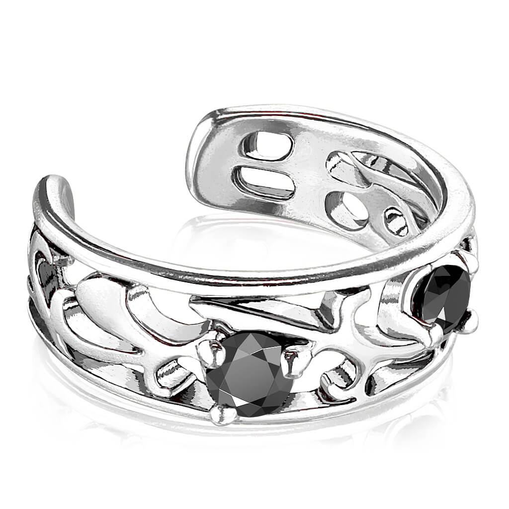 Earcuff Ear Cuff Zirkonia Schwarz Biegbar - Image 4