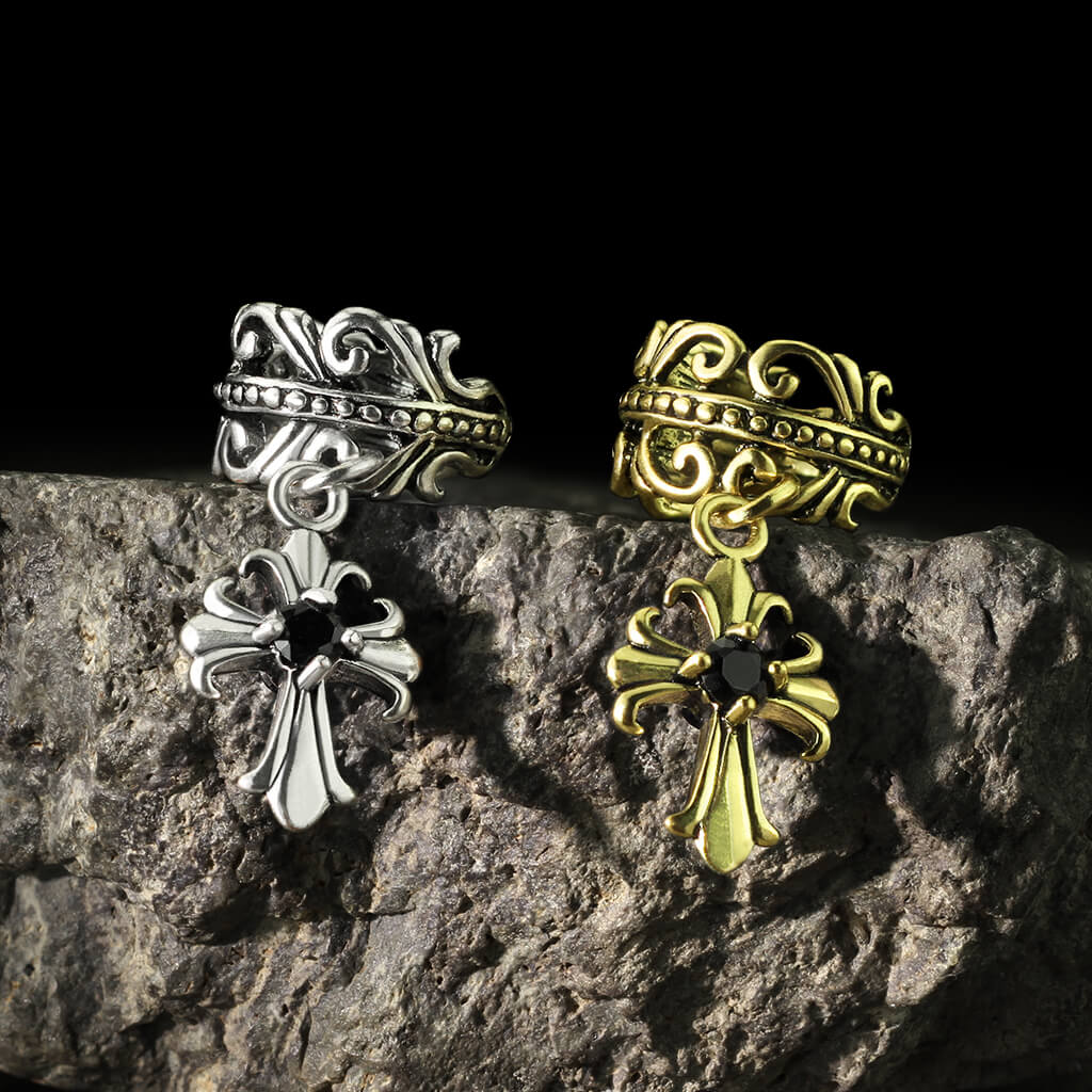 Earcuff Ear Cuff Kreuz Zirkonia Biegbar - Image 7